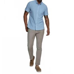 NEW 7DIAMONDS odesa short sleeve shirt in lt. blue